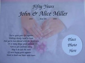 Wedding Anniversary Gift Personalized Poem 1st 5th 10th 20th 25th 50th Any