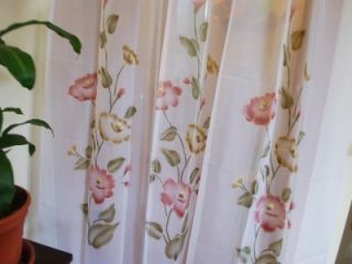 Beautiful Country Flower Sheer Curtain with Valance