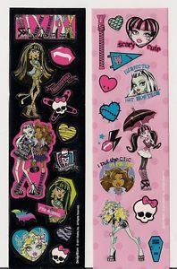 8 Monster High Sticker Sheets Party Favors