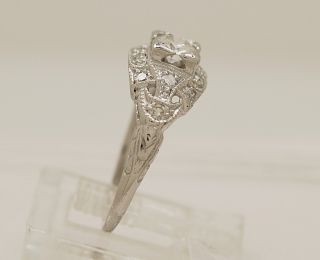 58ct Antique Diamond Vintage Art Deco Edwardian Platinum Engagement Ring J33420