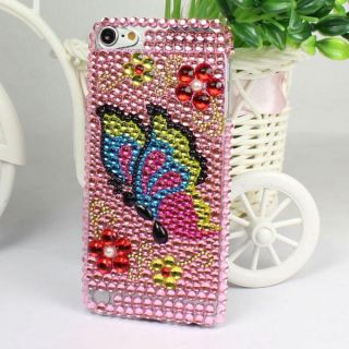 New Butterfly Bling Crystal Diamond Hard Case Cover for Apple iPod Touch 5g 5th