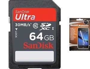 S64DU SanDisk 64GB SD HC SD XC Ultra Memory Card 64G Class 10 UHS I 30MB s 64GIG