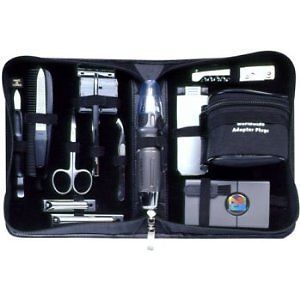 Sharper Image Traveler's Personal Care Kit 13 Items 5 World Adapter Plugs DM940