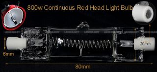 800W Continuous Red Head Light Halogen Bulb Studio D2H