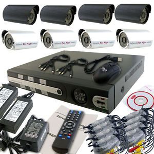 8 CH Channels HD Home Video Surveillance CCTV DVR Security System 8 Color Camera