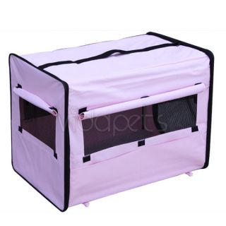 36" Pink EZ Light Soft Foldable Travel Dog Crate Cage Kennel Carrier House