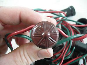 Vintage Noma Christmas Light String C7 Red and Green Wires and Sockets