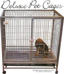 40" Dog Kennel w Wheels Portable Pet Carrier Crate Cage Pet Cage 2