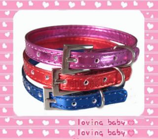 Colorful Leather Puppy Cat Pet Dog Collar x Small XS