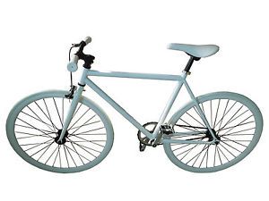 Fixie Road Light Weight Fixed Gear Bike 54cm Single Speed White Track Bicycle
