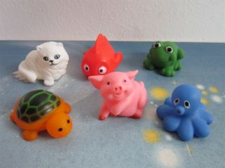 13pcs Rubber Duck Chicken Tortoise Dog Pig Frog Kids Party Favors Baby Bath Toys