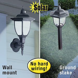 Wireless Outdoor 2 in 1 LED Solar Light Use as Wall Mount or Ground Stake