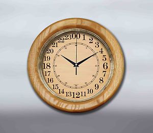 24 Hours Antique Style Round Wooden Wall Clock