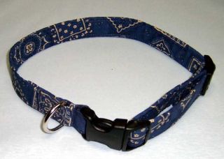 Blue Bandana Designer Custom Handmade Dog Collar