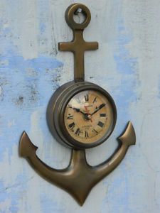 Sir William Smith Solid Brass Anchor Wall Clock Nautical Anchor Clock