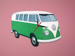 Volkswagen VW camper Van Green Wall Clock Split Screen