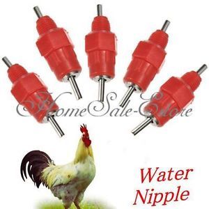10pcs Auto Water Nipples Drinker Poultry Chicken Duck Bird Feeder Hanging Screw