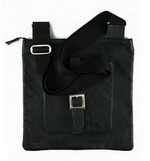 hand crafted black & grey messenger bag by freeload accessories