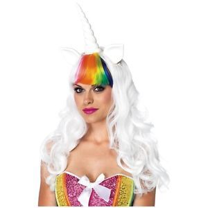 Rainbow Unicorn Costume Accessory Kit Wig Horn Tail Halloween Rave Fancy Dress