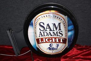 SAM ADAMS LIGHT WALL MOUNT TWO SIDED BOSTON LAGER SAMUEL LIGHT pub sign beer