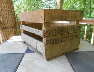Vintage Wooden Apple Crate Storage Box Shelf Table Display National Fruit VA
