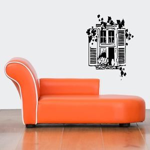 Wall Vinyl Sticker Decals Mural Design Cute Garden 3D Window with Shutters 739