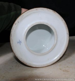 Pair Sevres Porcelain Vases Urns Griffin Handles