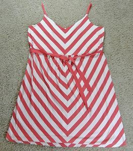 Old Navy Women's Plus Size 3X White Coral Summer Sun Chevron Dress 22 Striped 24
