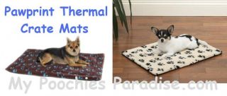Thermal Pawprint Crate Mat Bed 4 Dogs 4 Sizes 2 Colors