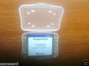 STEC 128MB Compact Flash Memory Storage Card Janome PC Card PCMCIA CF Adapter