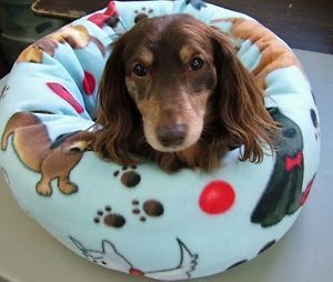 Fleece "Donut" Dog Bed Handcrafted