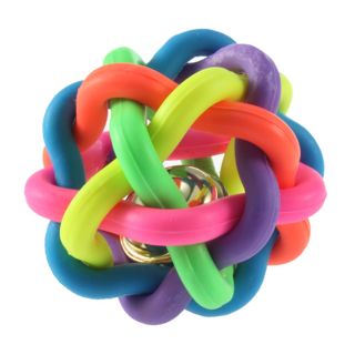 Puppy Dog Cat Pet Colorful Rubber Belling Sound Chewing Ball Animal Supplies Toy