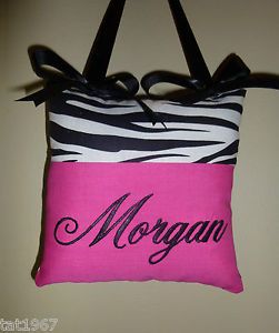 Personalized Zebra Hot Pink Tooth Room Decor Pillow