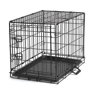 Easy Folding Crate Dog Cat Pet Pen Wire Cage w Handle Divider in 6 Size Choices