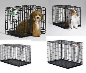 I Crate Single or Double Door Dog Cat Pet Folding Wire Crate Pen Cage in 6 Sizes