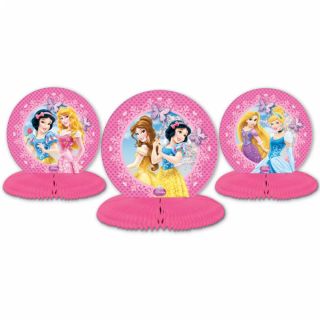 3 Disney Princess Sparkle Style Party Mini 14 5cm Table Centrepiece Decorations