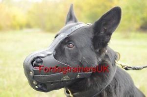 Police Dog Muzzle for K9 Dogs Service German Shepherd Leather Dog Muzzle