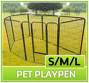 Heavy Duty Pet Dog Cat Exercise Pen Playpen Fence Yard Kennel Portable 3 Sizes