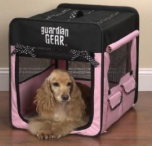 Guardian Gear Polka Dot Collapsible Dog Crate Soft Sided Mesh Windows