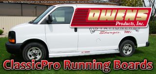 Aluminum Running Board 97 2012 Chevy Express GMC Savana Van 135 Tall Entry Steps