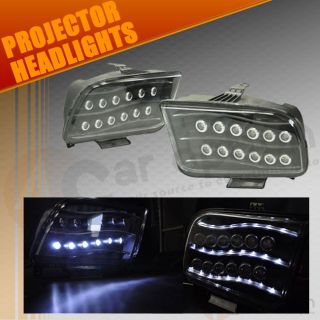 05 09 Ford Mustang High Power LED Projector Headlights Black Housing