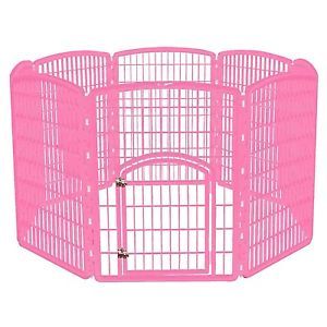 ★ Indoor Plastic Pet Pen Play Pen Dog Pen Gate Kennel Fence Iris CI 908 Pink