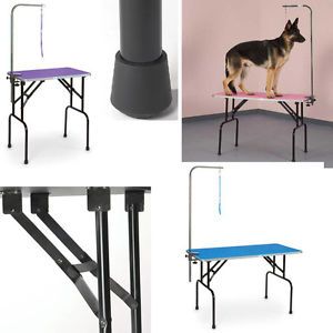 Fashion Colors Folding Dog Cat Pet Portable Grooming Table w Arm Neck Loop