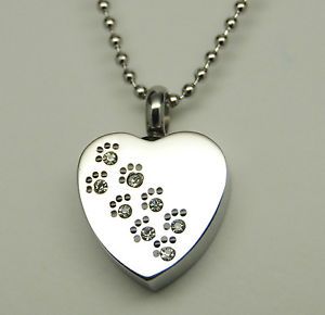 Paw Cremation Jewelry Paw Urn Necklace Pet Urn Memorial Keepsake Pendant Dog Cat