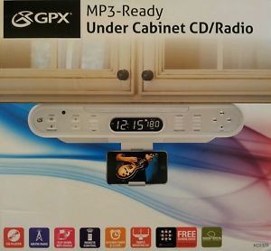 GPX Under Counter Cabinet Mount CD Player Am FM Radio Music Audio System KC232S
