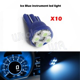 10x Ice Blue T10 Wedge 6 SMD LED Dashboard Instrument Panel Indicator Light Bulb