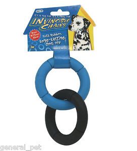 JW Pet Invincible Chains Rubber Dog Toy Small Double Rings