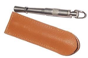 Bisley Silent Dog Whistle with Leather Pouch Gun Dog Training Hunting Shooting