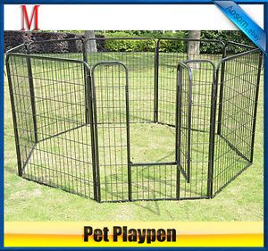 32"Heavy Duty 8 Panels Pet Playpen Dog Play Exercise Pen Cat Fence