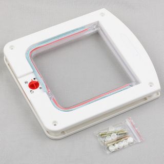 Plastic Lockable Locking Flap Safe Door Tunnel for Pet Cat Small Dog White